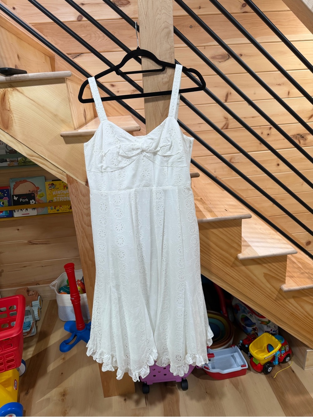 REVOLVE White Eyelet Spaghetti-Strap Dress